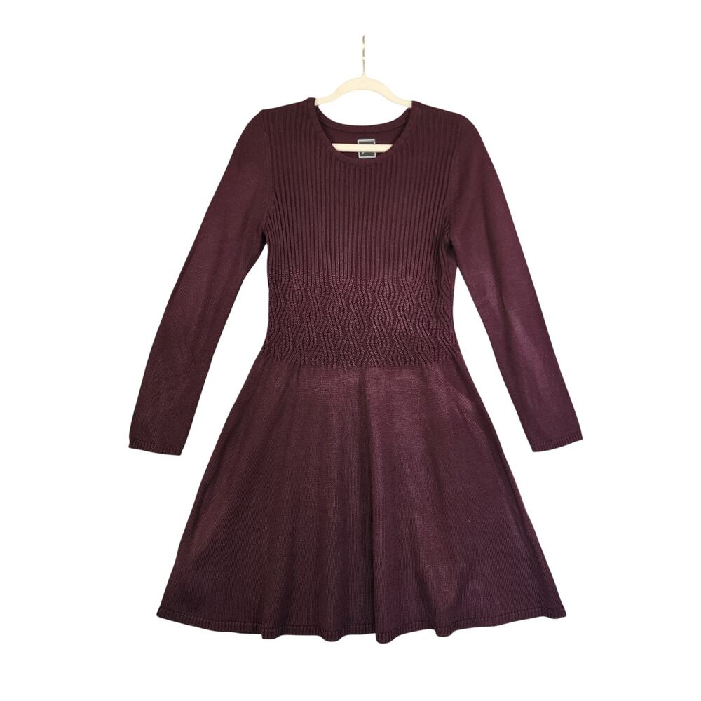 Jessica Howard Womens Sweater‎ Dress Size L Aubergine Burgundy Festive Holiday